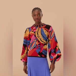 NWOT Farm Rio Multicolor Fruitelicious Knit Sweater S